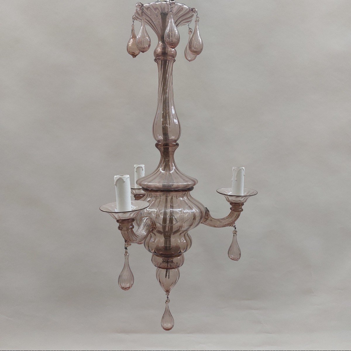 Murano Glass Chandelier, Napoleone Martinuzzi, By Venini-photo-2