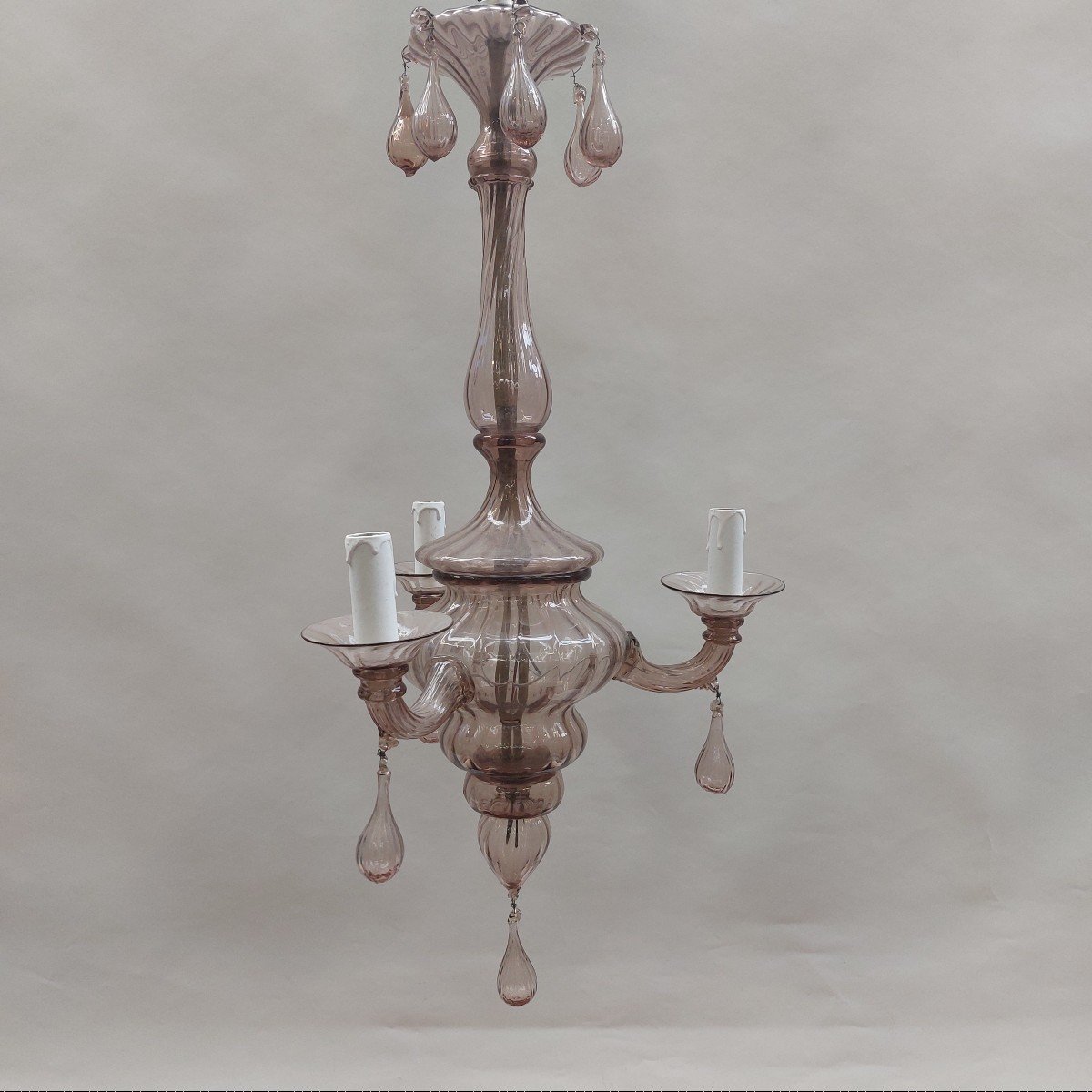 Murano Glass Chandelier, Napoleone Martinuzzi, By Venini-photo-3