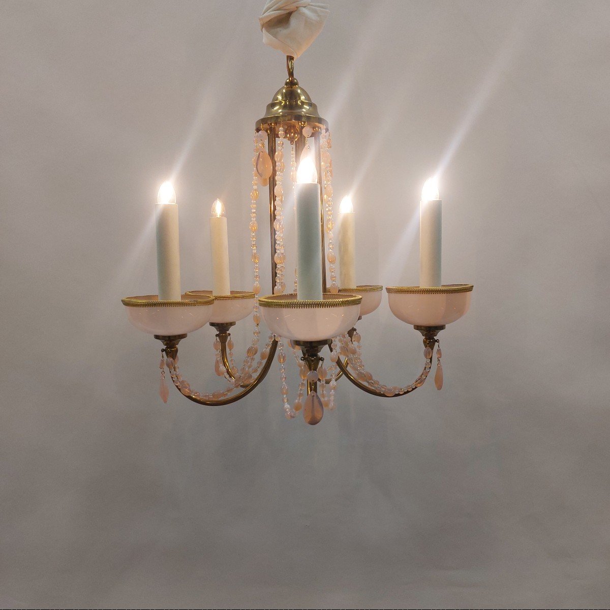 Pink Opaline Chandelier-photo-1