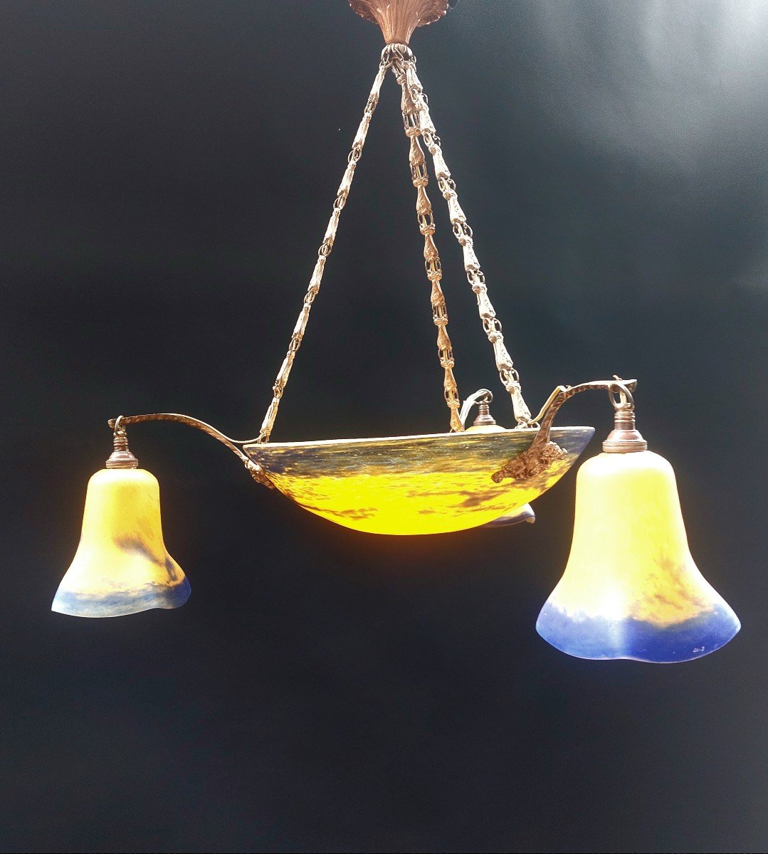 Glass Paste Chandelier, Ca 1900