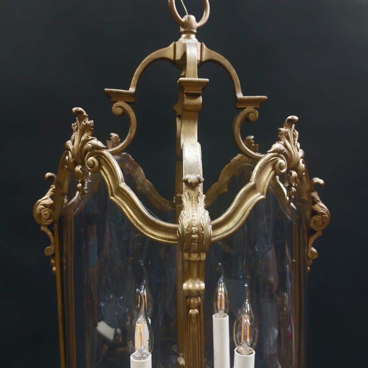 Lanterne En Bronze , Style Louis XV , Vers 1900-photo-2