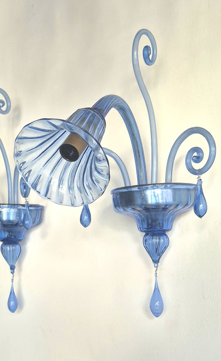 applique en verre bleu, Venini vers 1920-photo-2