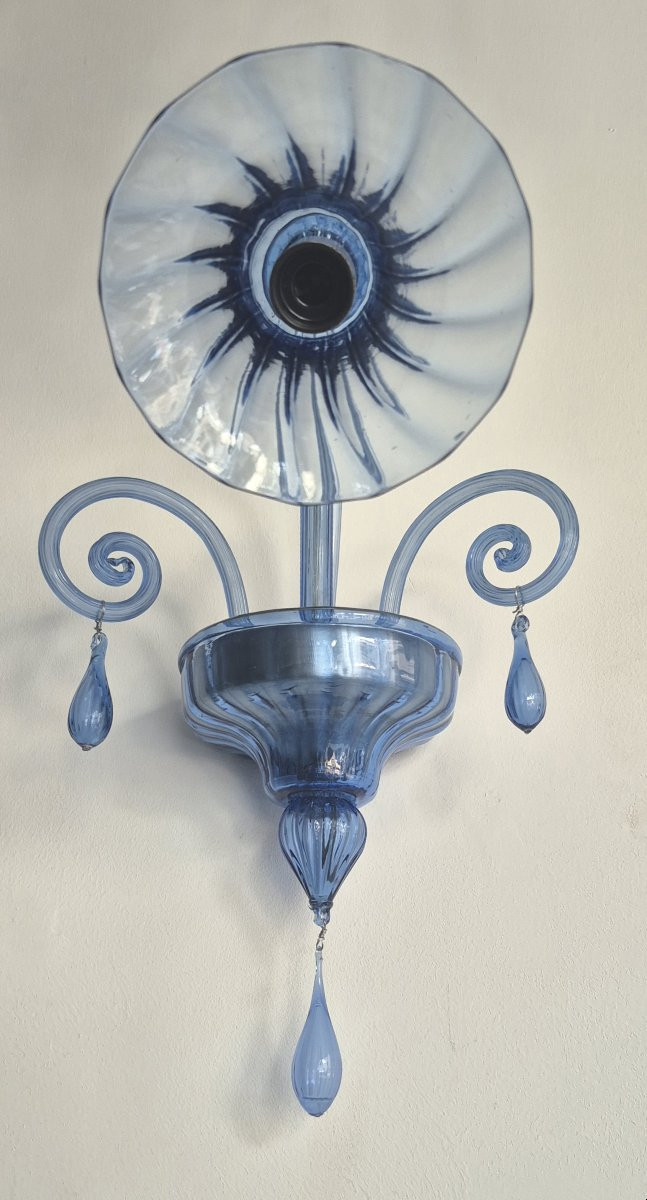 applique en verre bleu, Venini vers 1920-photo-3