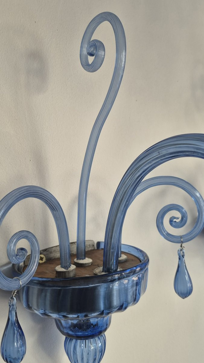 applique en verre bleu, Venini vers 1920-photo-5