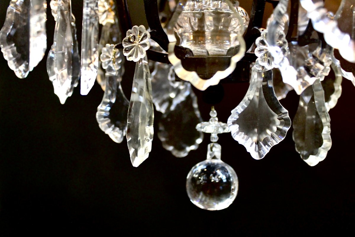 Bronze And Crystal Chandelier-photo-2