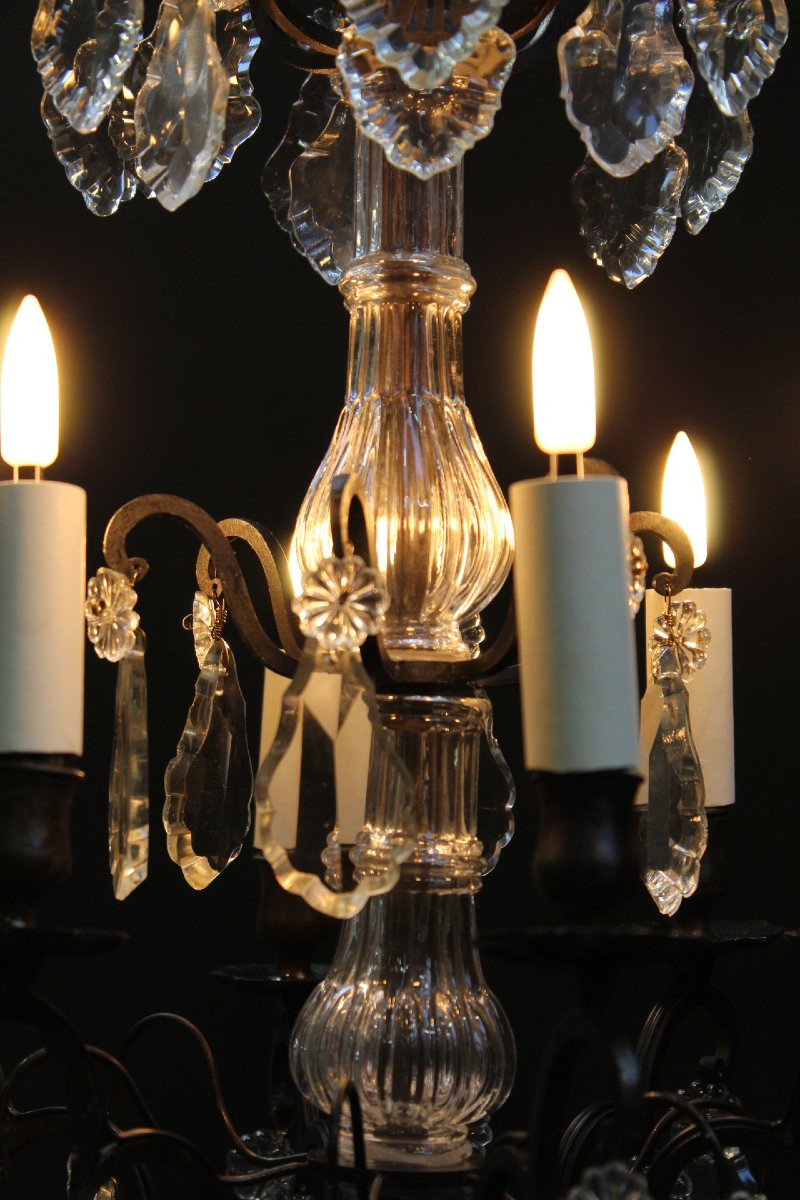Bronze And Crystal Chandelier-photo-3