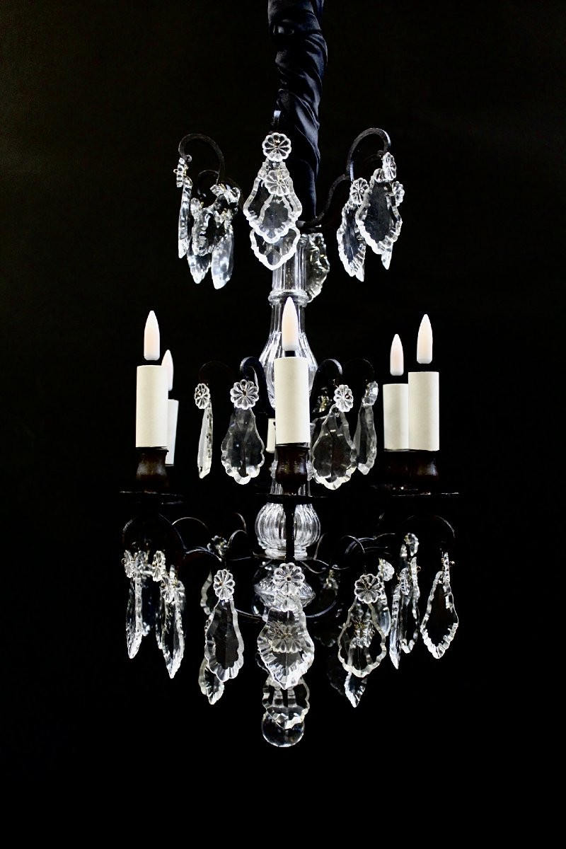 Bronze And Crystal Chandelier-photo-4