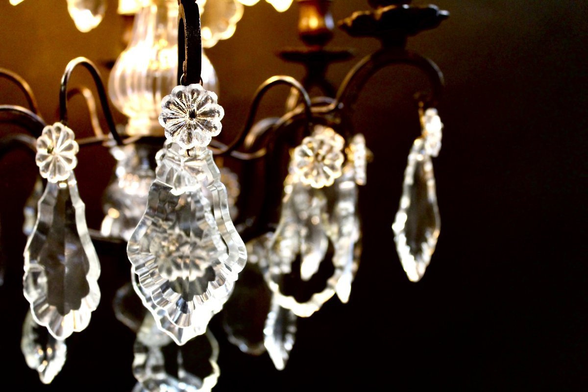 Bronze And Crystal Chandelier-photo-1