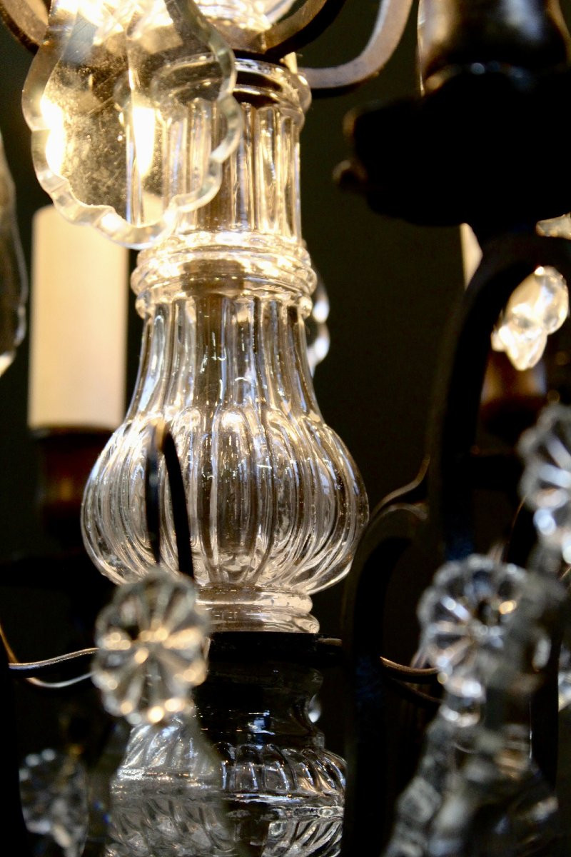 Bronze And Crystal Chandelier-photo-3