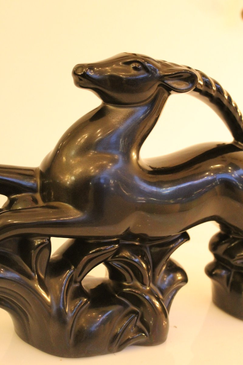 Statue en céramique, art deco , France, -photo-4