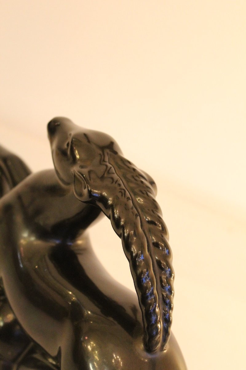 Statue en céramique, art deco , France, -photo-3