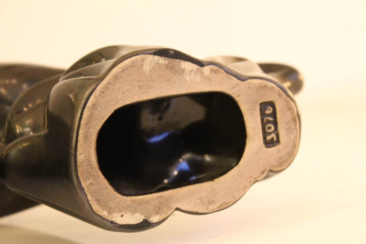 Statue en céramique, art deco , France, -photo-5