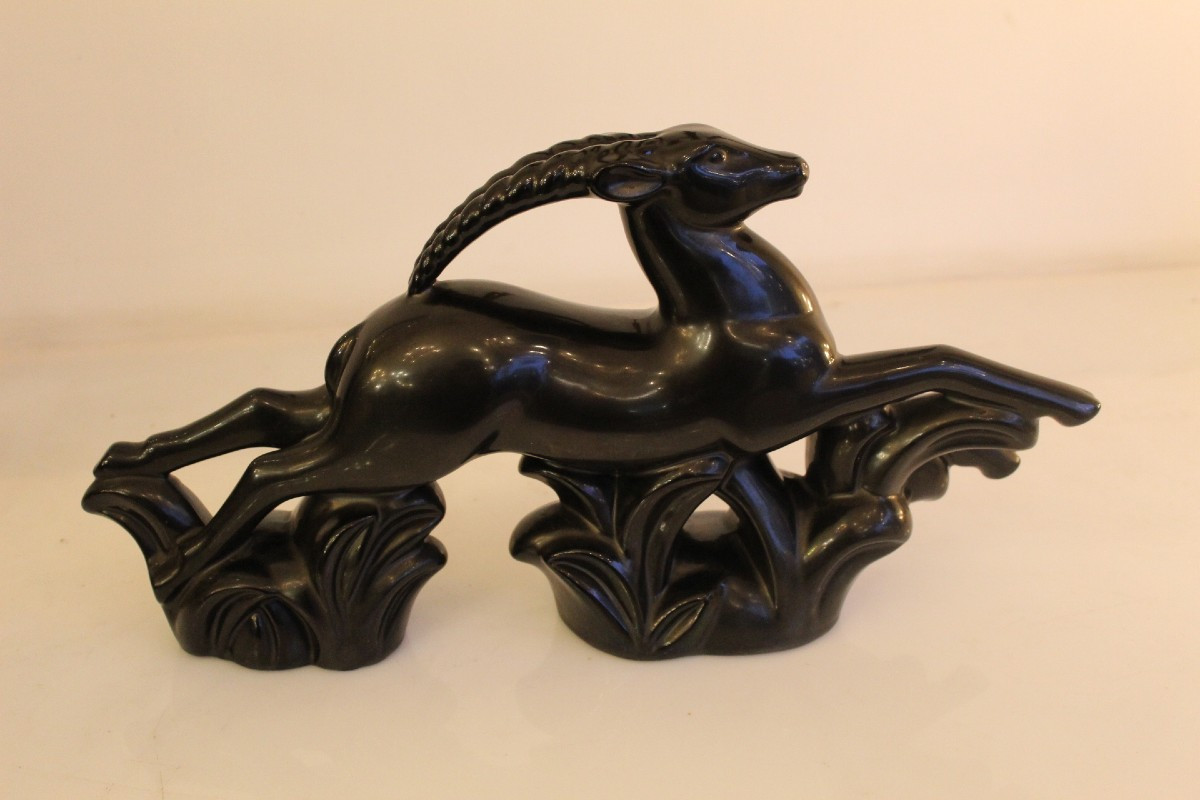 Statue en céramique, art deco , France, 