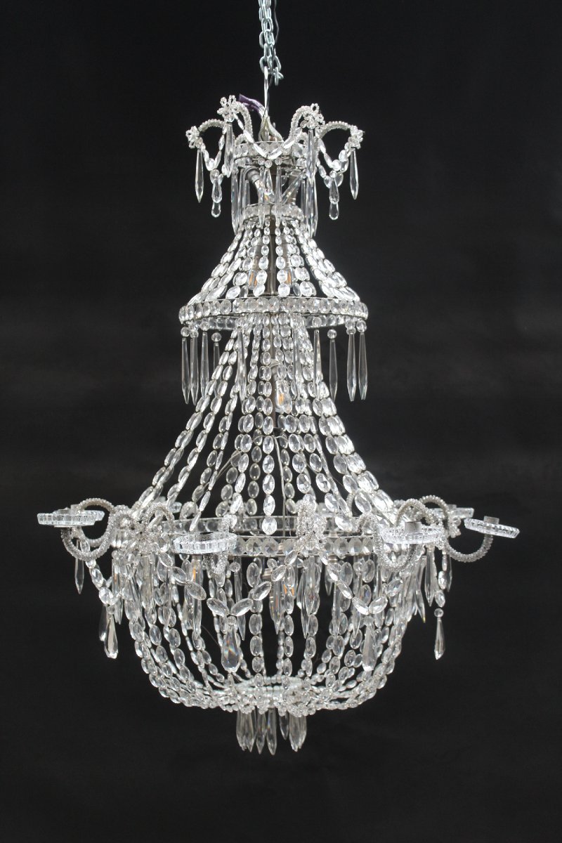 Beaded Chandelier, France, 19th Century, -photo-2
