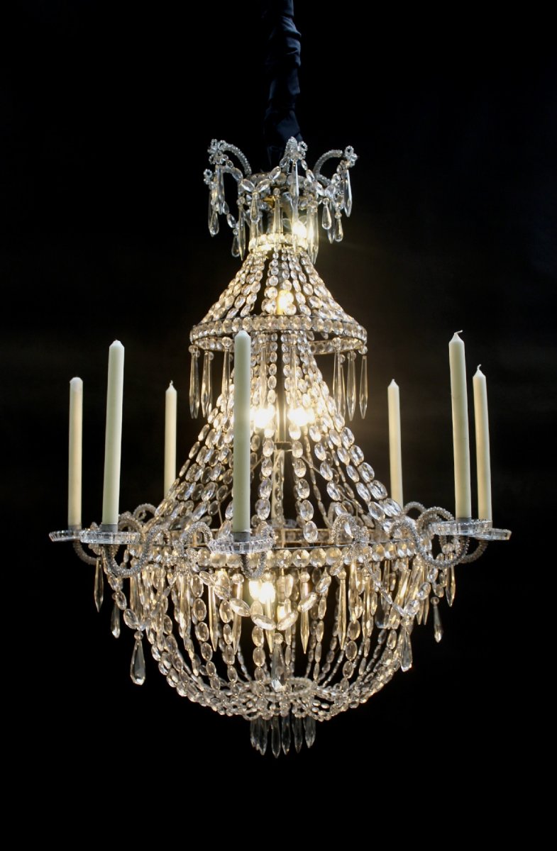Beaded Chandelier, France, 19th Century, 