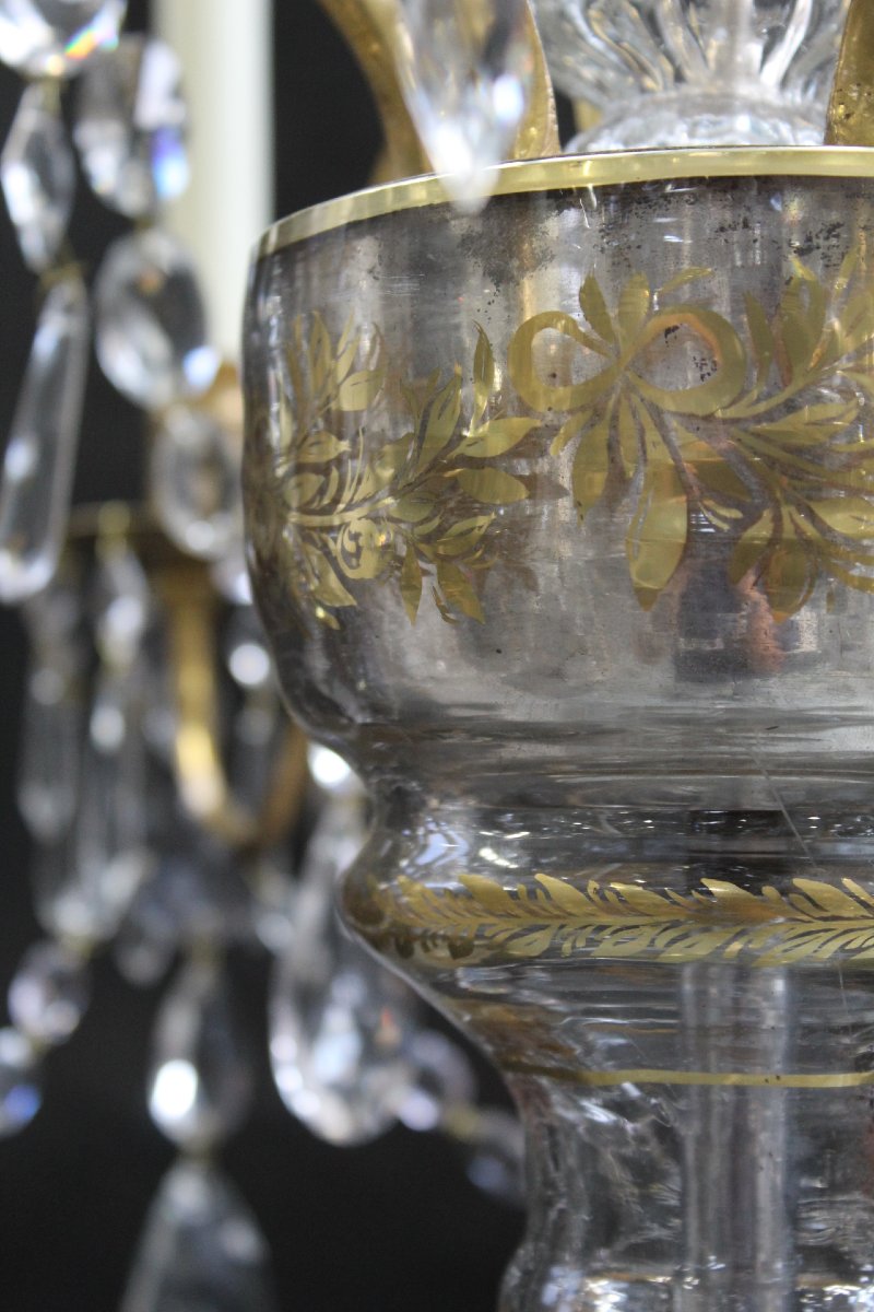Neoclassical Chandelier, Late 18th Century, With A Gold-painted Stem.-photo-3
