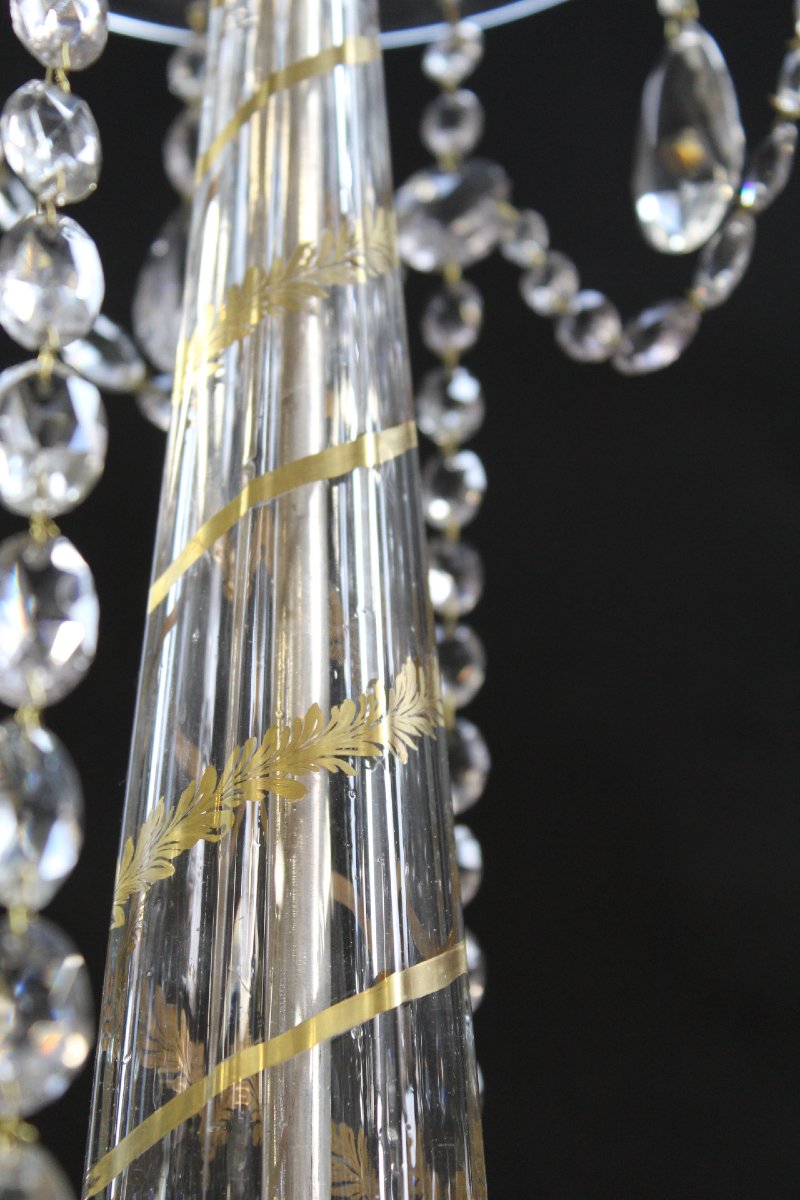 Neoclassical Chandelier, Late 18th Century, With A Gold-painted Stem.-photo-4