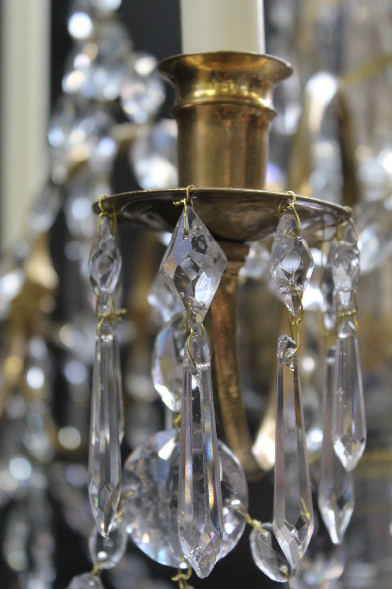Neoclassical Chandelier, Late 18th Century, With A Gold-painted Stem.-photo-4