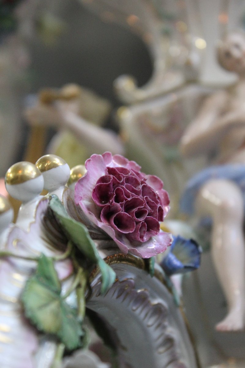 Lustre en porcelaine de  Meissen, 1868-photo-2