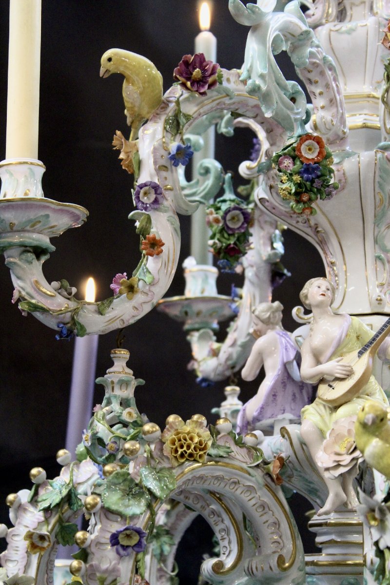 Lustre en porcelaine de  Meissen, 1868-photo-1