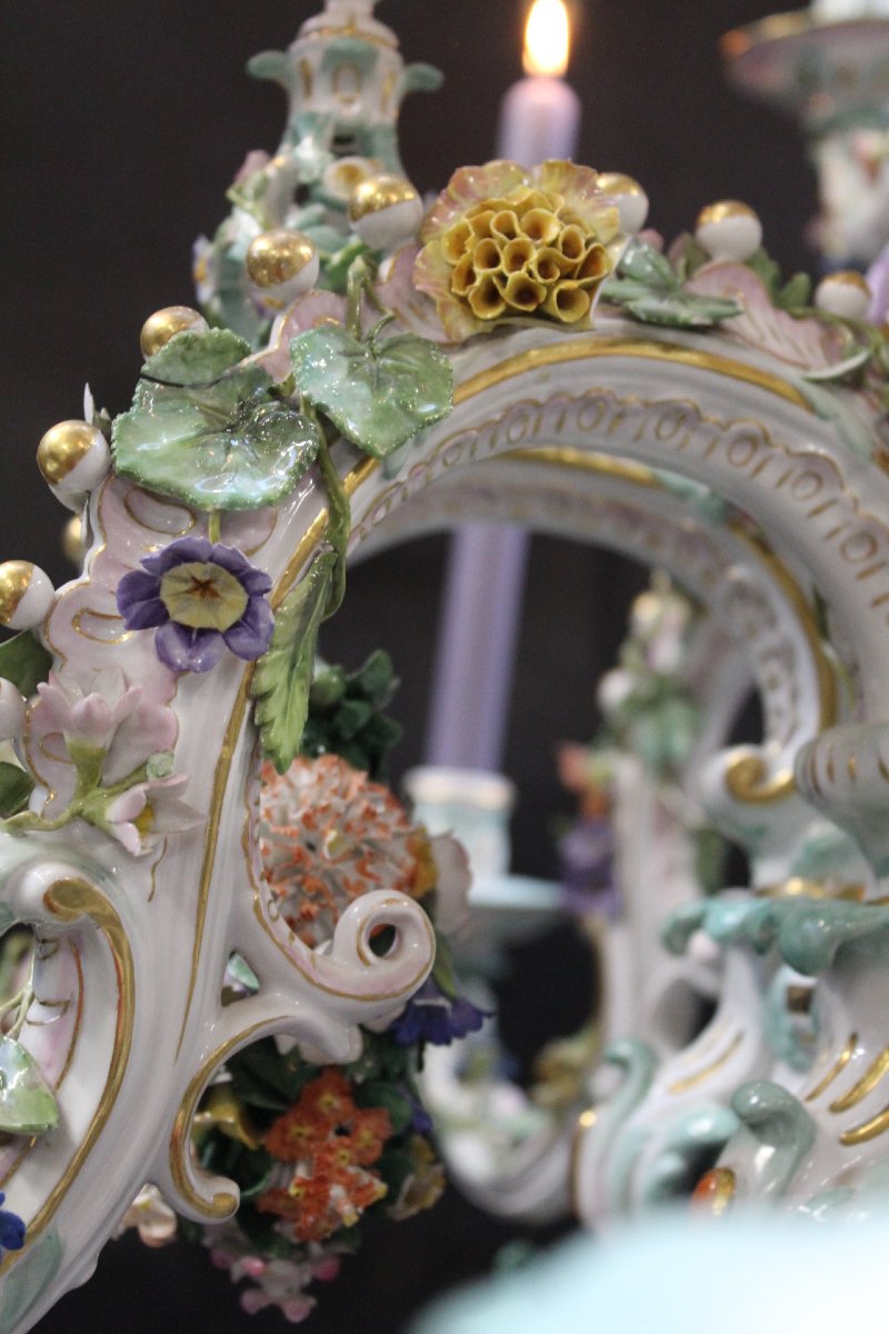 Lustre en porcelaine de  Meissen, 1868-photo-2