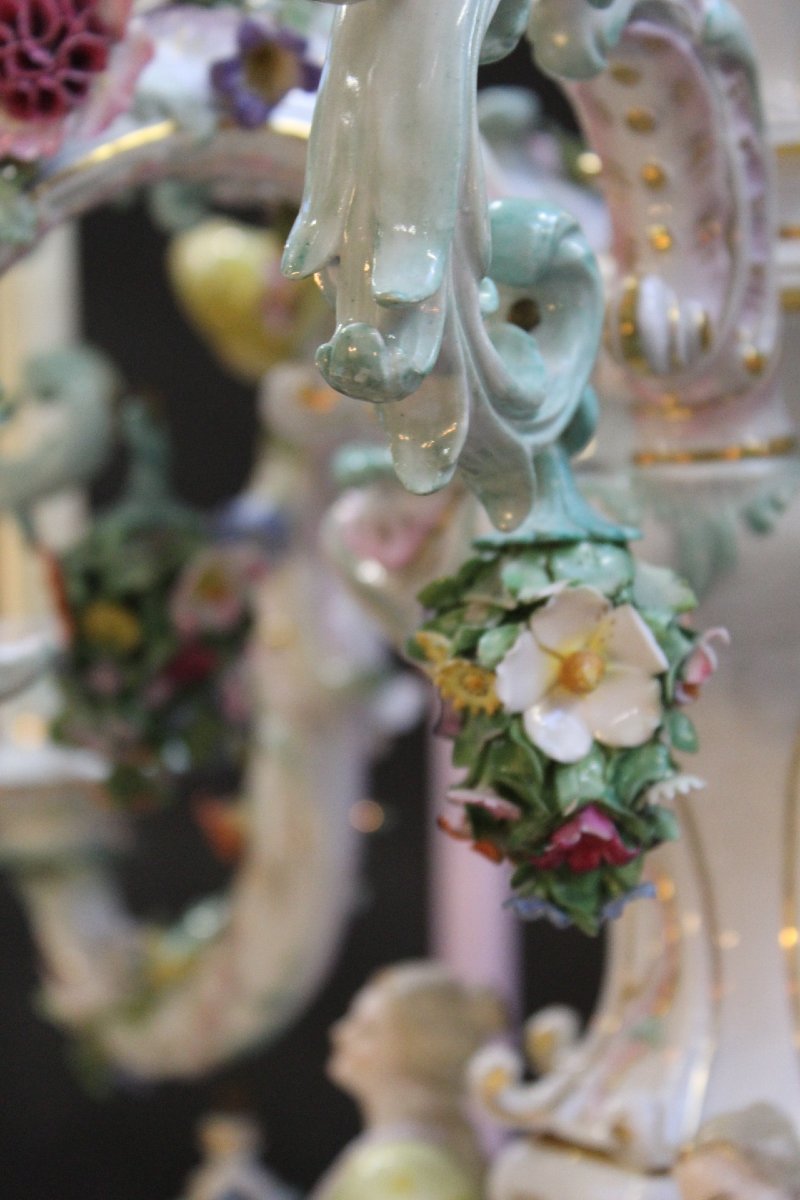 Lustre en porcelaine de  Meissen, 1868-photo-7