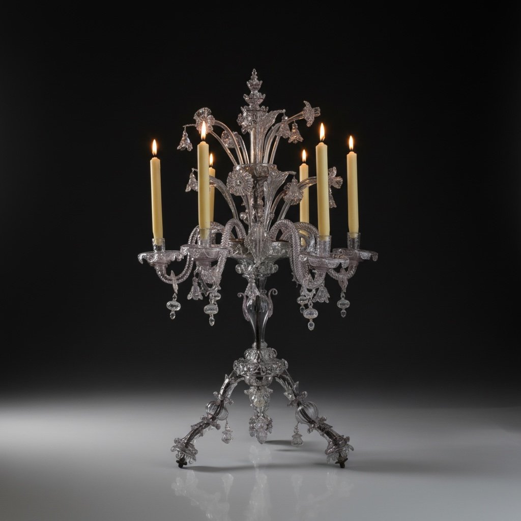 Six-armed Venetian–murano Glass Chandelier, 18th Century