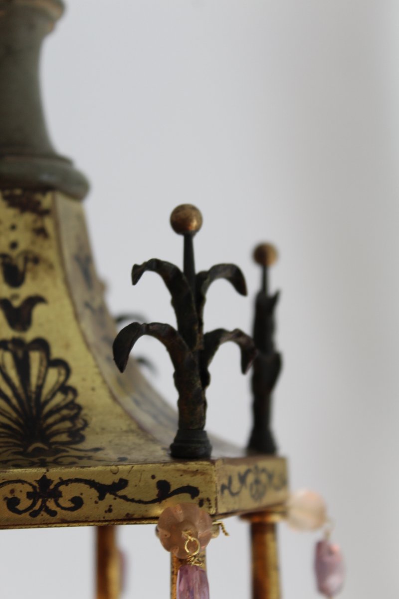 Lustre, chinoiserie, , cristal de roche, France vers 1880-photo-6