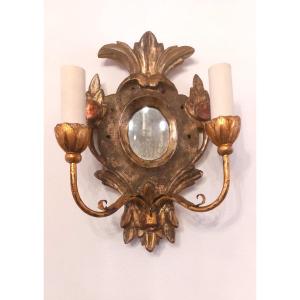 Pair d'appliques Italiennes , En Bois