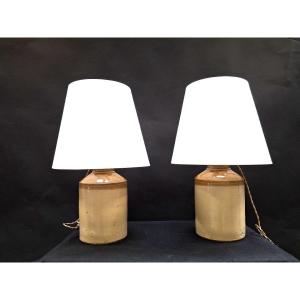Pair Of Terracotta Floor Lamps, 19 Eme
