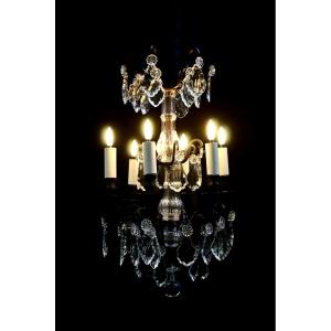 Lustre bronze et cristal