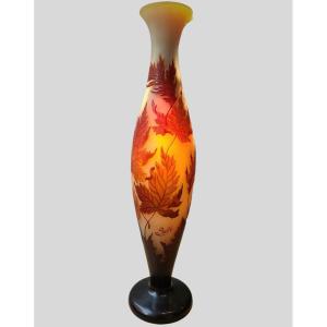 Exceptional Vase By Emile Gallé - Autumn Leaves