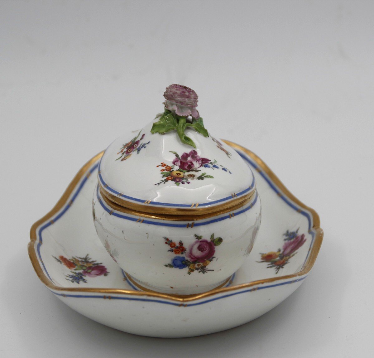 19th Century Sugar Bowl In Hard Porcelain-photo-3