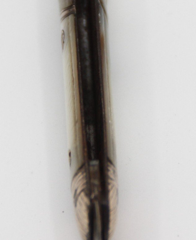 Couteau De Gentilhomme XVIII Argent, or , Nacre-photo-7