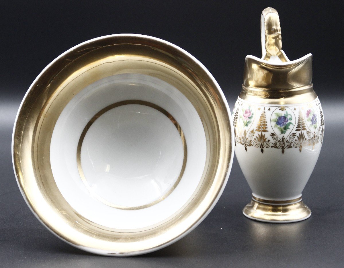 Basin & Its Pitcher Porcelain Of Paris Louis Philippe-photo-3