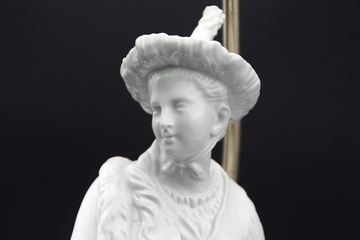 Lampe porcelaine blanche , allégorie de l'été-photo-2