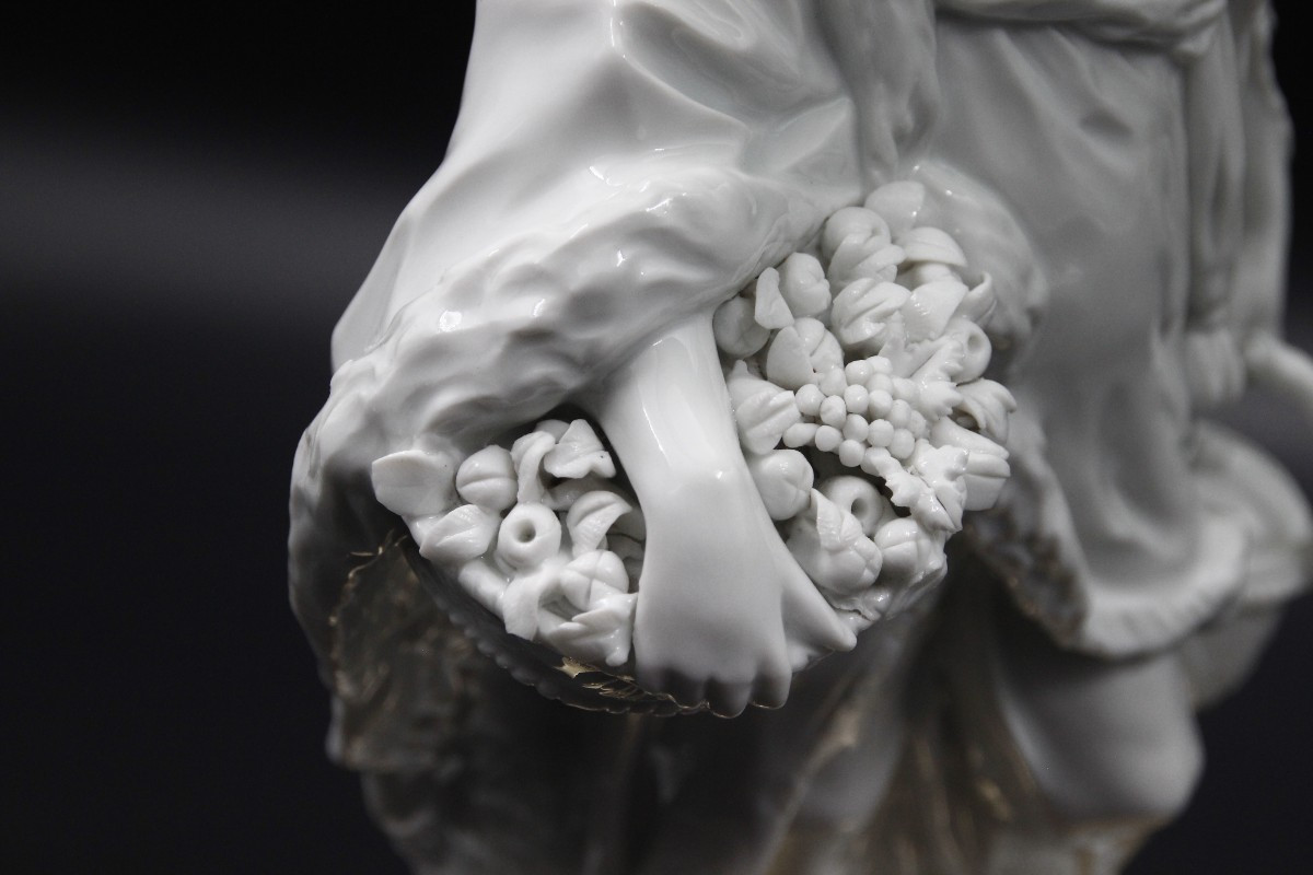 Lampe porcelaine blanche , allégorie de l'été-photo-4