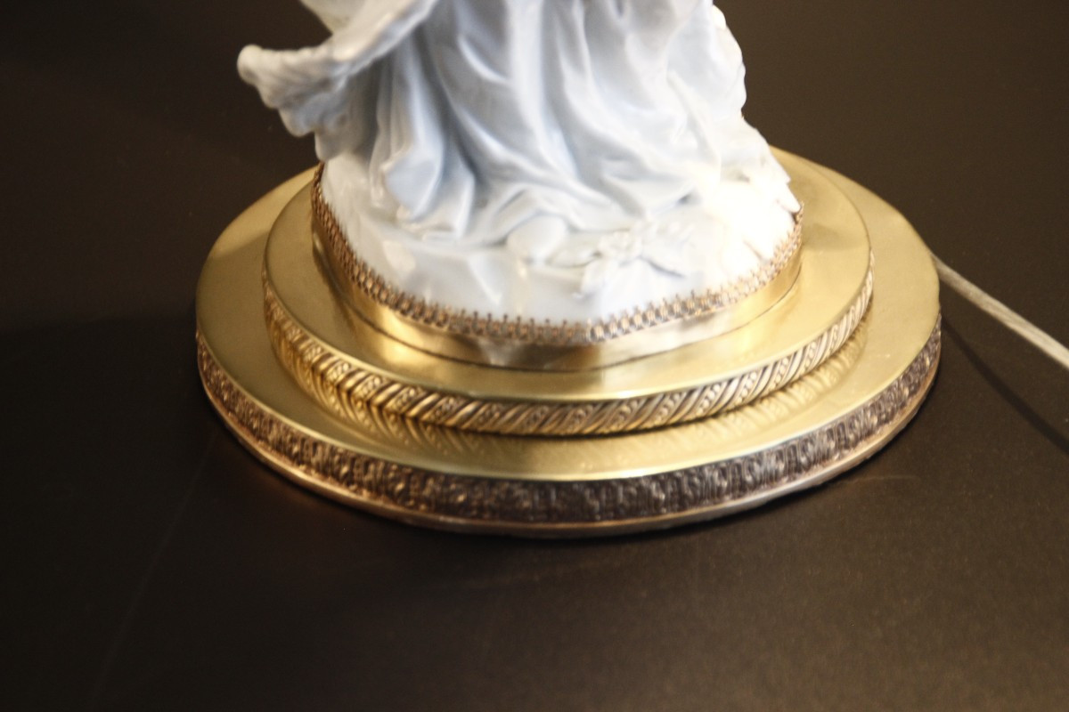 Lampe porcelaine blanche , allégorie de l'été-photo-7