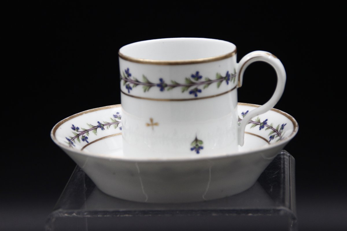 Litron Cup And Saucer, Nidervilliers, Custine Period, 18th Century-photo-2