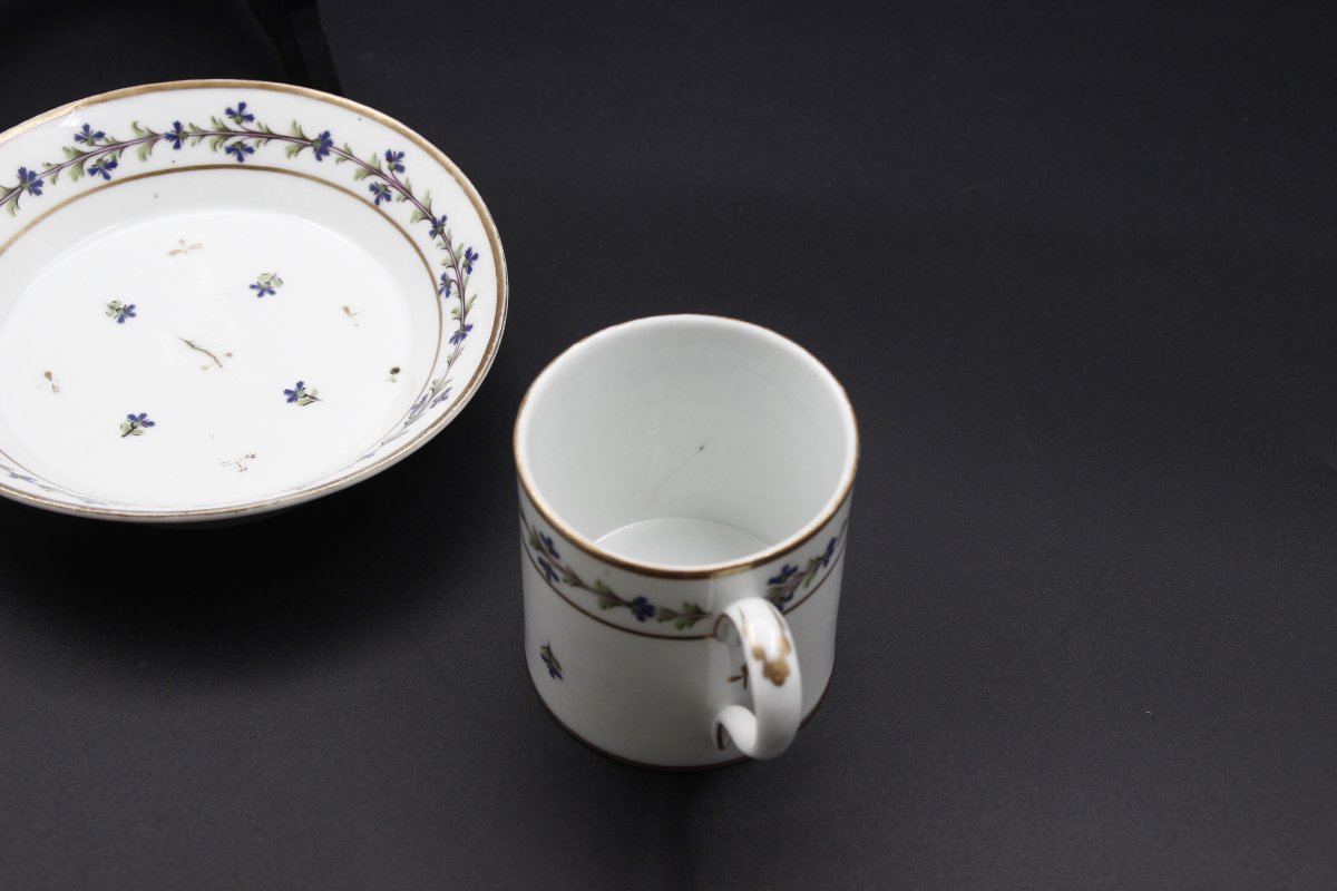 Litron Cup And Saucer, Nidervilliers, Custine Period, 18th Century-photo-2