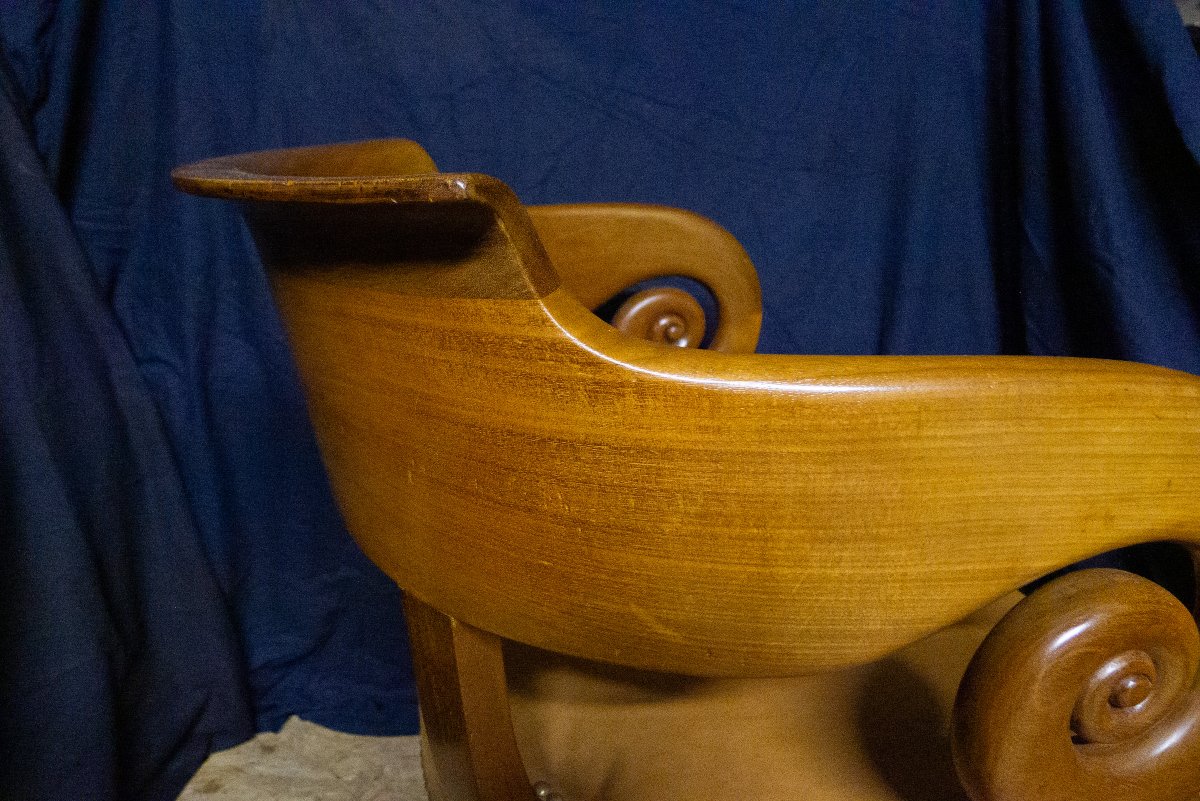 Fauteuil de bureau  Louis Philippe en acajou-photo-1