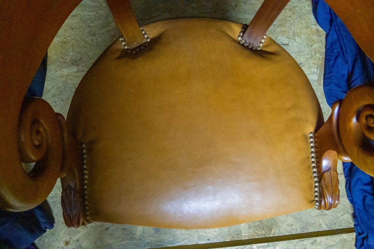 Fauteuil de bureau  Louis Philippe en acajou-photo-8
