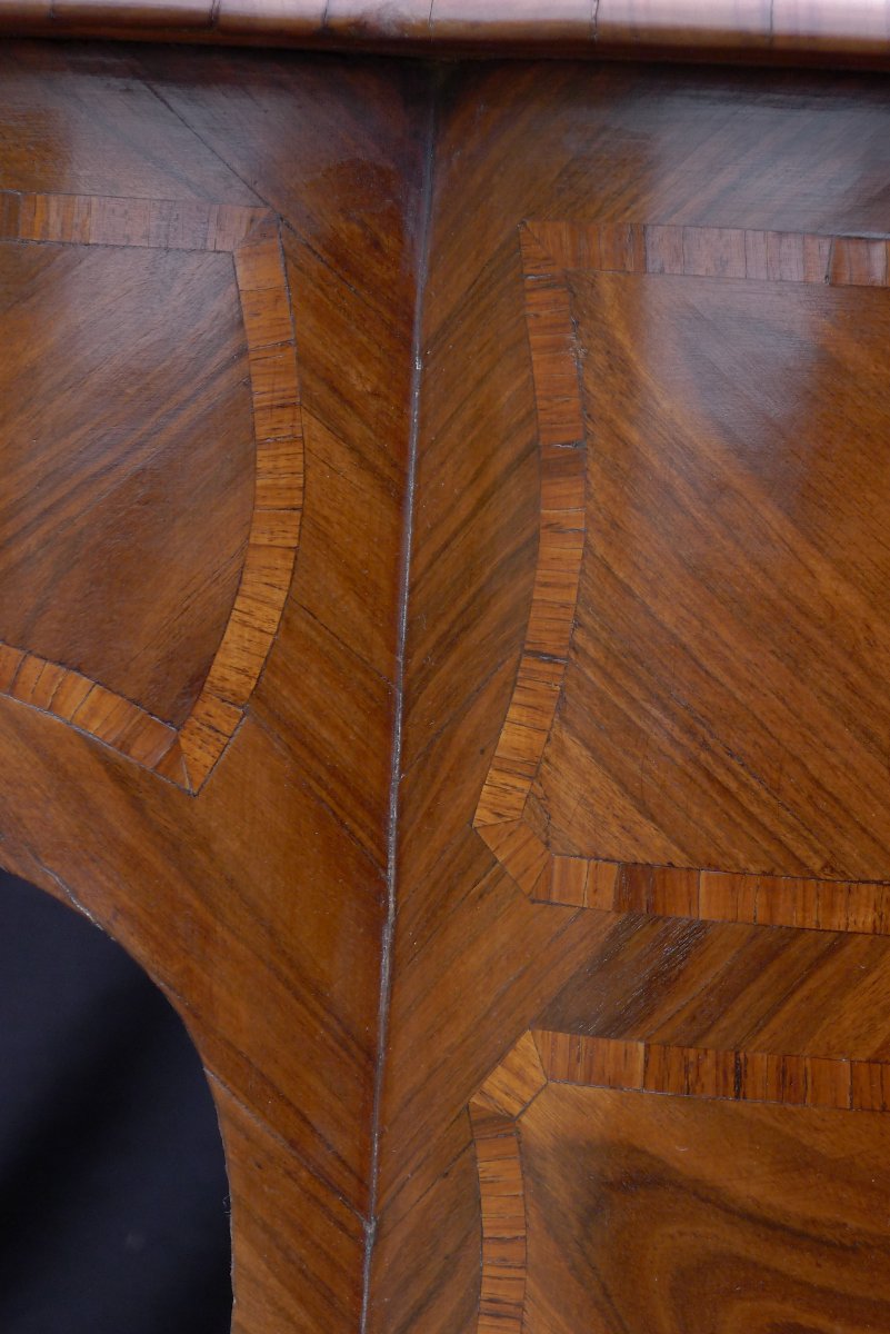 Mid-sized Marquetry Desk, First Quarter Of The 19th Century, Louis XV Style-photo-7