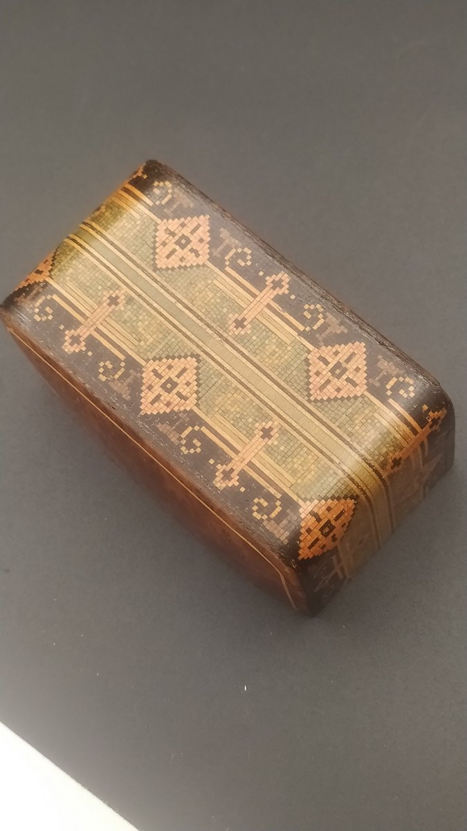 Boite à jeux de cartes , Début XX ème en marqueterie-photo-5