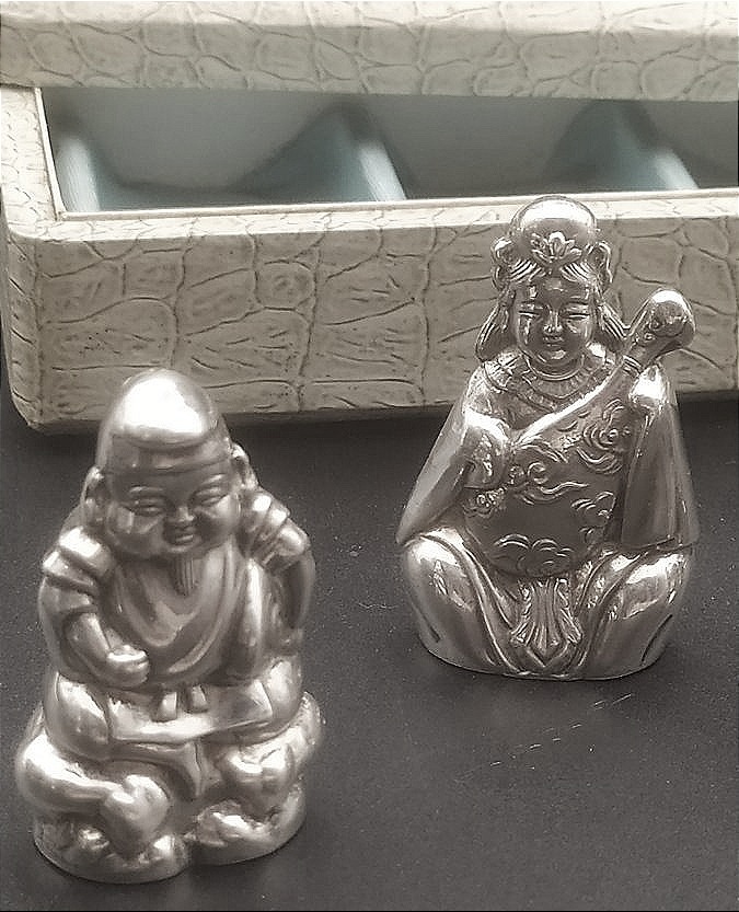 Sterling Silver Salt Shakers, The 7 Deities Of Happiness-photo-2
