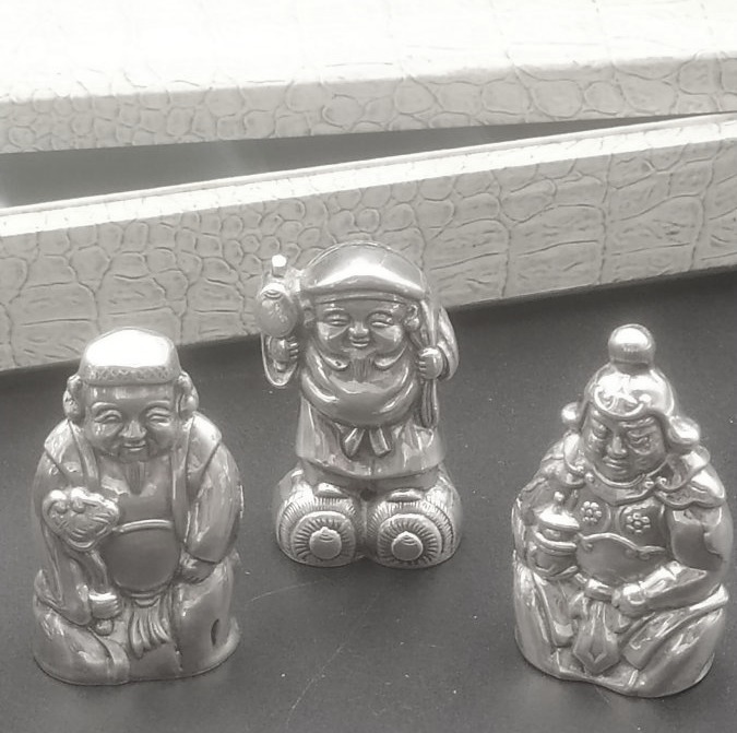 Sterling Silver Salt Shakers, The 7 Deities Of Happiness-photo-4