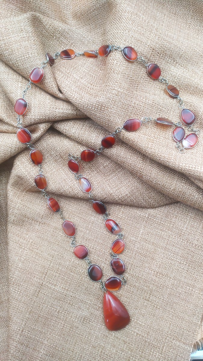 Collier et son pendentif en cornaline-photo-2