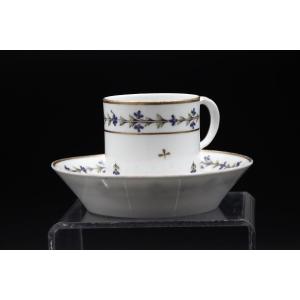Litron Cup And Saucer, Nidervilliers, Custine Period, 18th Century