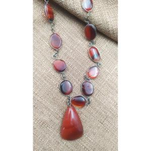Necklace With A Carnelian Pendant