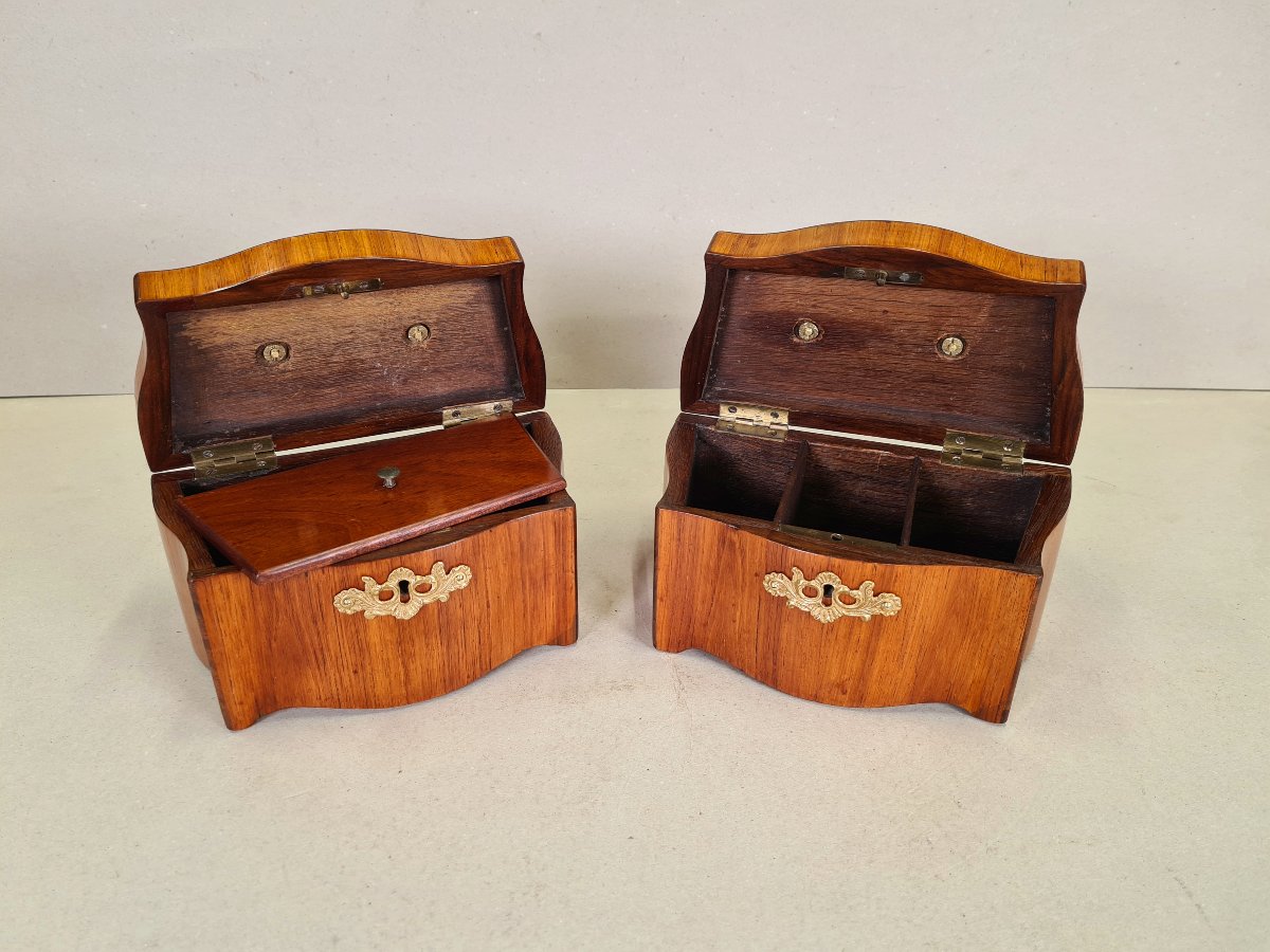 Une paire de boîtes élégantes et identiques, période de transition néerlandaise 1770-1780-photo-3